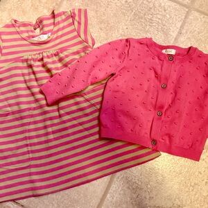 Scout & Next Pink Textured Cardigan & dress set! 6-12 month!
